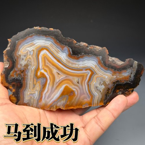 天然玛瑙原石奇石象形石原生态马到成功巴西料巴玉茶桌摆件收藏