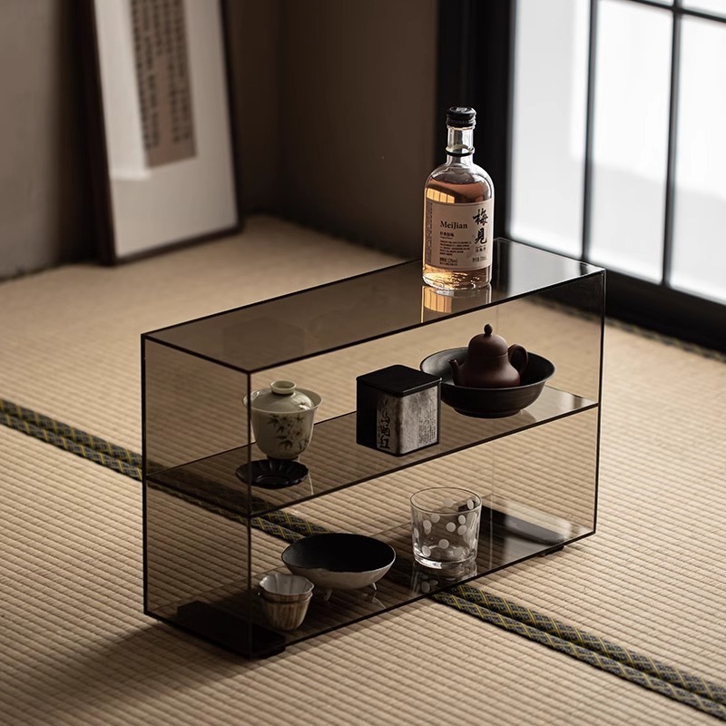家居中式透明亚克力茶具收纳架
