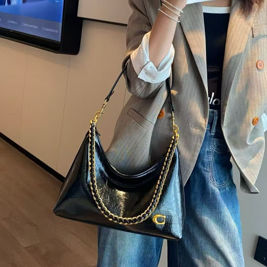 法国复古大容量链条腋下托特包包女2026新款高级感百搭单肩斜挎包,箱包皮具/热销女包/男包,小方包,淘宝优惠券,粉丝福利购,淘宝优惠卷