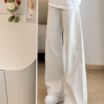 夏季美式斜切休闲裤男夏季潮牌弯刀裤大码冰丝宽松直筒阔腿长裤子