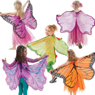 披风面具万圣节舞台表演服 扮精灵造型天使蝴蝶翅膀套装 儿童装 新款