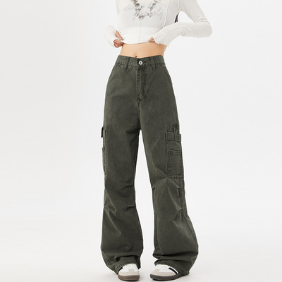 151RUN 美式复古街头工装休闲裤春秋季女同款修身宽松拖地裤