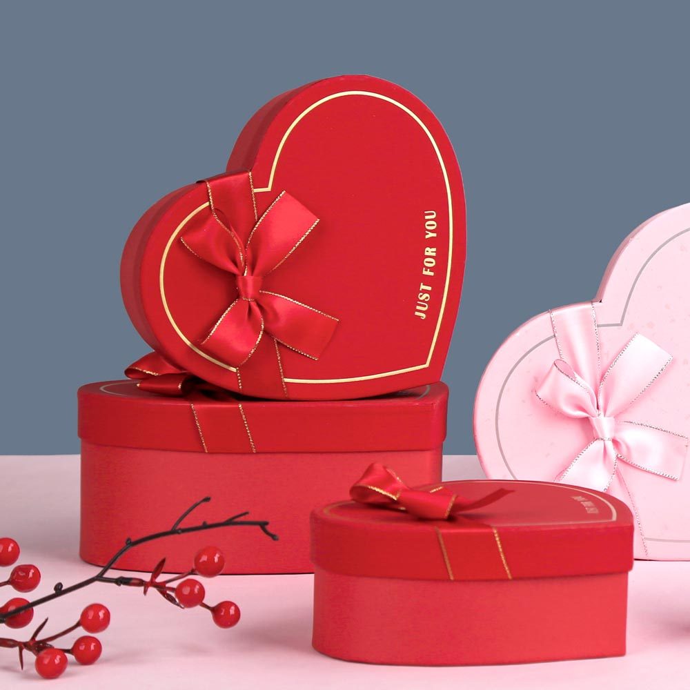 情人节爱心形礼品包装盒商务送礼包装盒礼物空盒子中国风