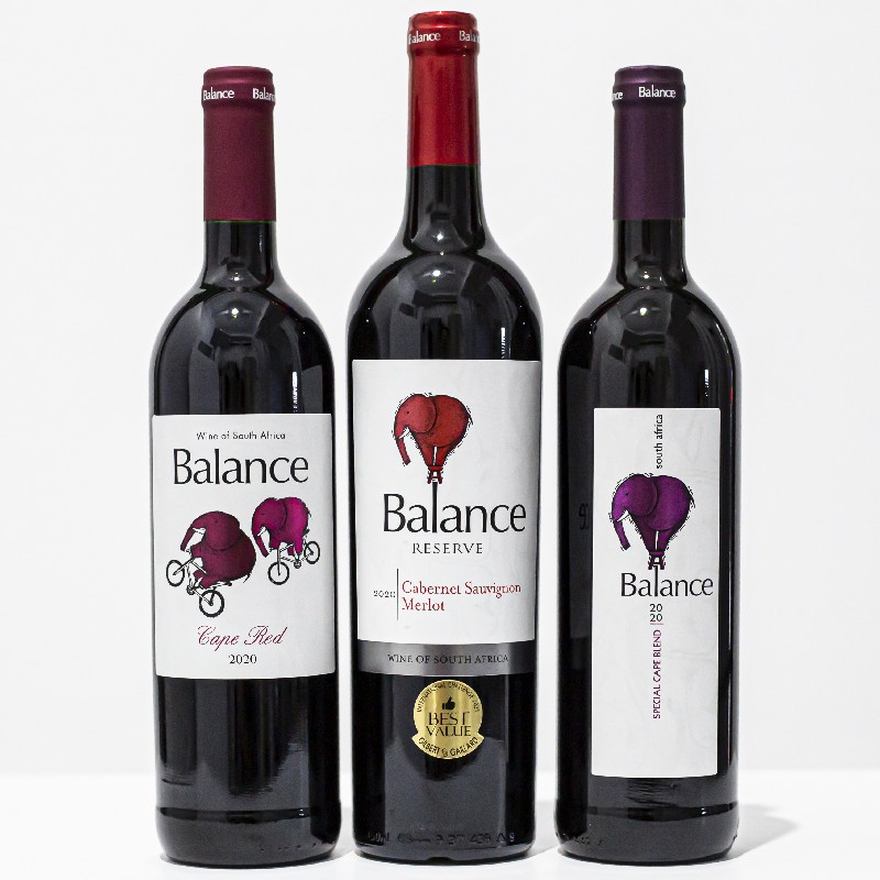 Balance非象珍藏赤霞珠美乐珍酿双象干红葡萄酒南非进口红酒750ml