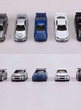 ZZC 1:64日产尼桑GTR R34开盖版合金汽车模型收藏摆件