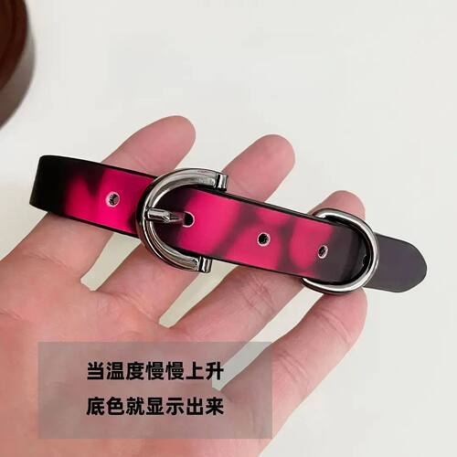 温感变色猫爪项圈辣妹choker软皮革项链潮酷感锁骨链颈链颈圈