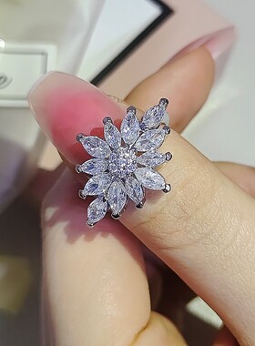 欧美跨境电商热卖新款花朵创意戒指女小众轻奢风r7886
