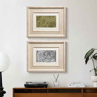 法式奶油风挂画高级感中古风卧室床头装饰画抽象线条小众艺术壁画