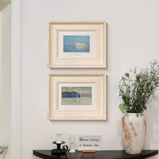 轻法式 饰画莫奈世界名画壁画 奶油风卧室床头挂画高级感客厅艺术装