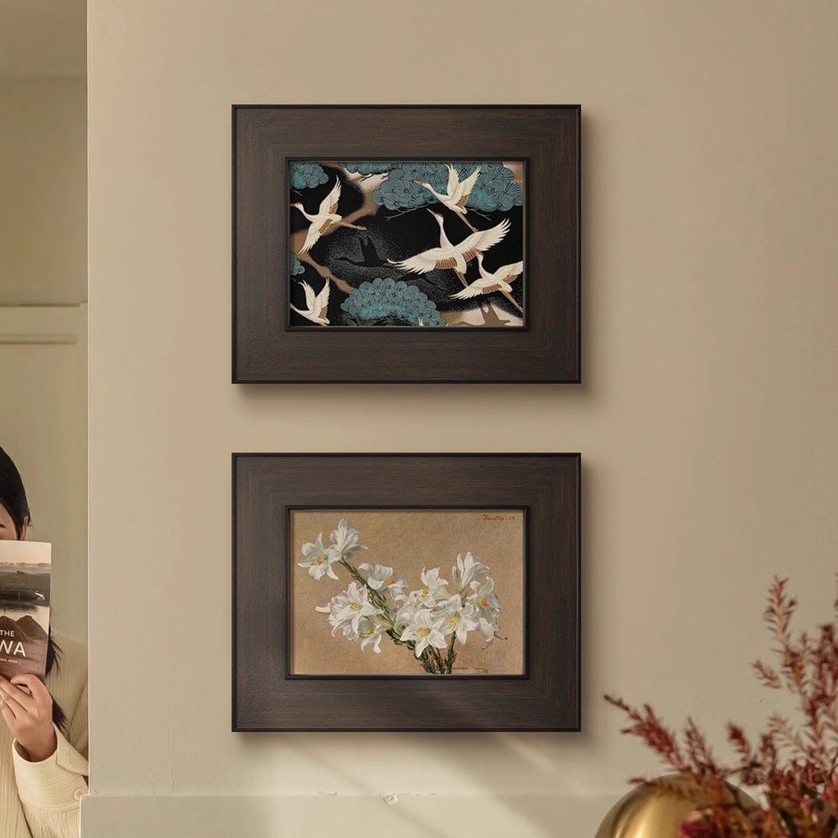 松鹤延年玄关小众艺术挂画法式中古风客厅装饰画高级感卧室床头画,家居饰品,现代装饰画,淘宝优惠券,粉丝福利购,淘宝优惠卷