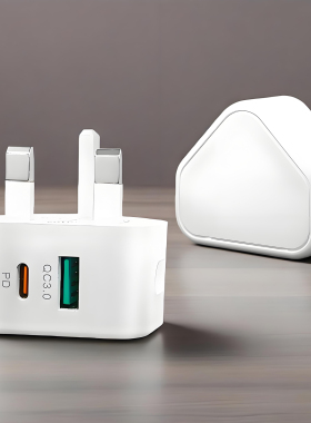 英 制 式 20W带USB Type-c双口充电器PD快充USB QC3.0协议9V2A 5V3A适用于iPhone17161514131211苹果安卓手机