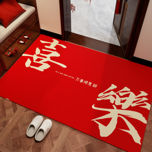 2026新款入户门pvc地垫免洗可擦进门口耐脏防滑脚垫红色生财地垫