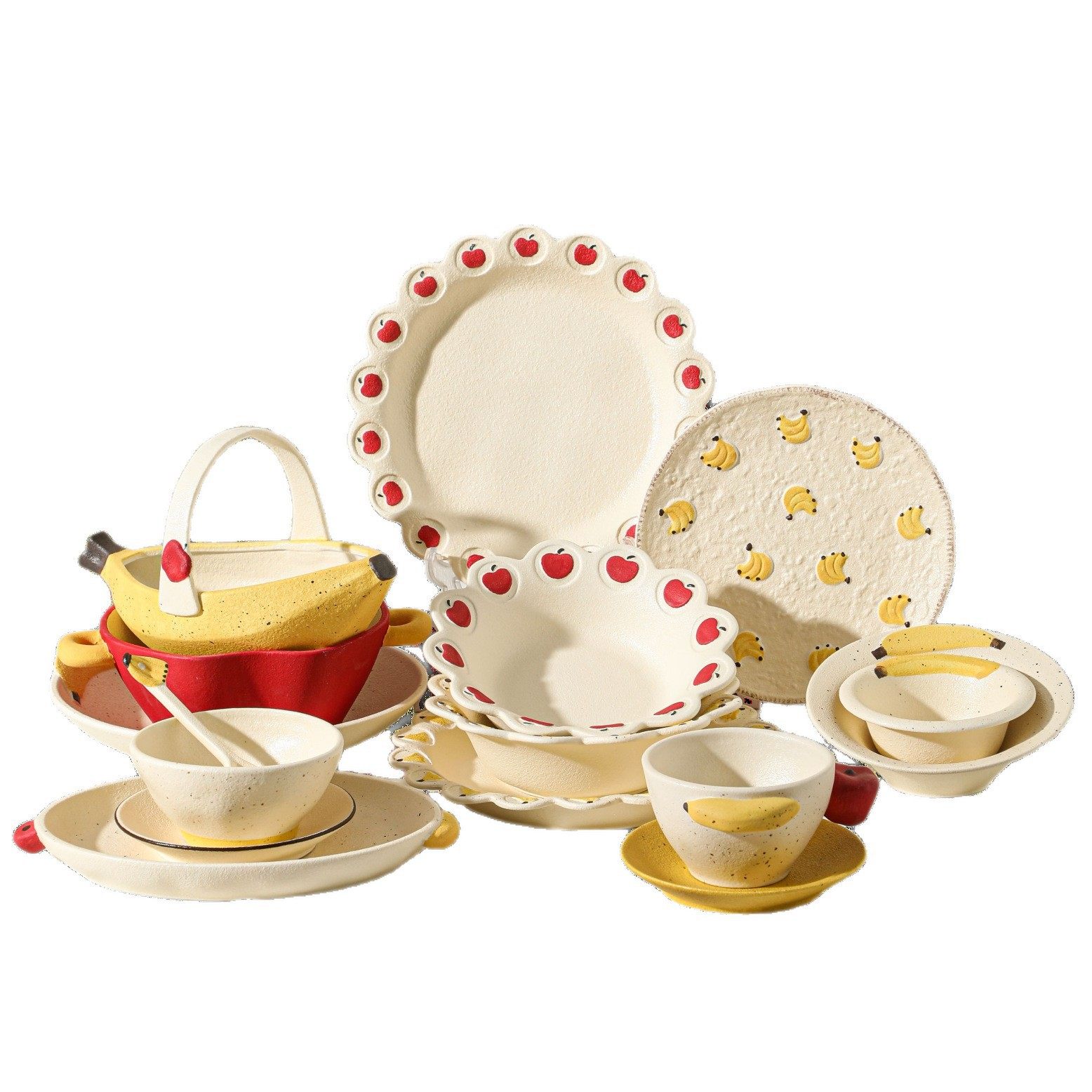 苹果香蕉陶瓷碗盘餐具套装盘子杯子汤碗可爱网红创意礼物餐具套装,餐饮具,杯子套装/情侣对杯,淘宝优惠券,粉丝福利购,淘宝优惠卷