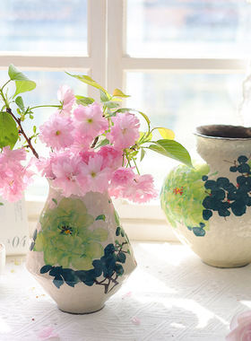 景德镇陶瓷花瓶手绘牡丹花瓶水培插花客厅桌面装饰摆件一件代发