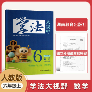 现货同步练习复习书 社6年级上册数学学法大视野含答案数学同步辅导书正版 2025新学法大视野人教版 数学六6年级上册小学湖南教育出版