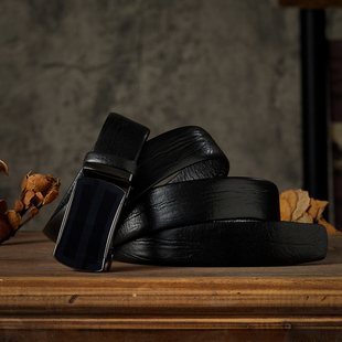 滑扣皮带男自动扣腰带手工真皮头层纯牛皮商务青年裤 潮 带休闲经典