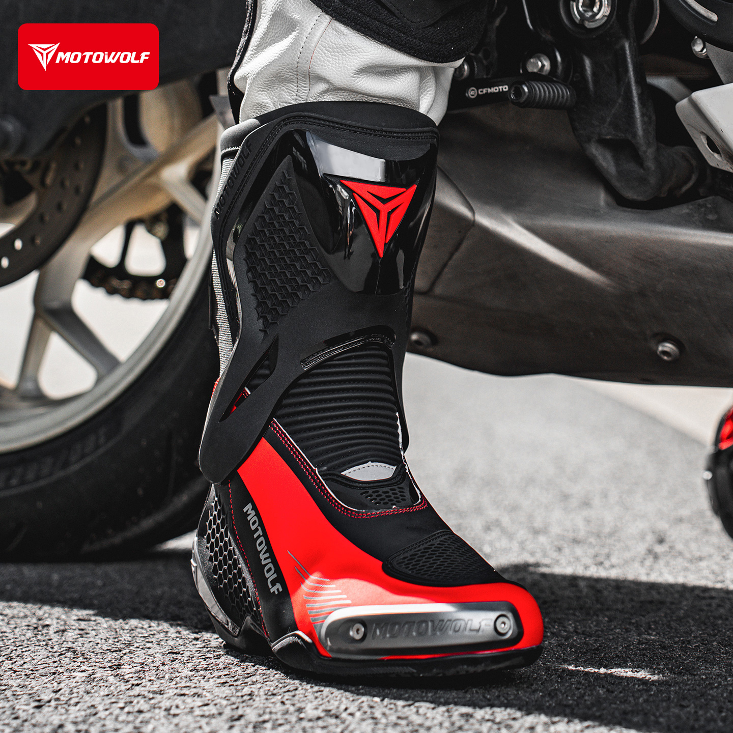 摩多狼摩托车骑行靴四季竞技长靴