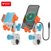 摩托车手机支架防抖防摔减震防盗导航电动车机车无线充电支架装 备