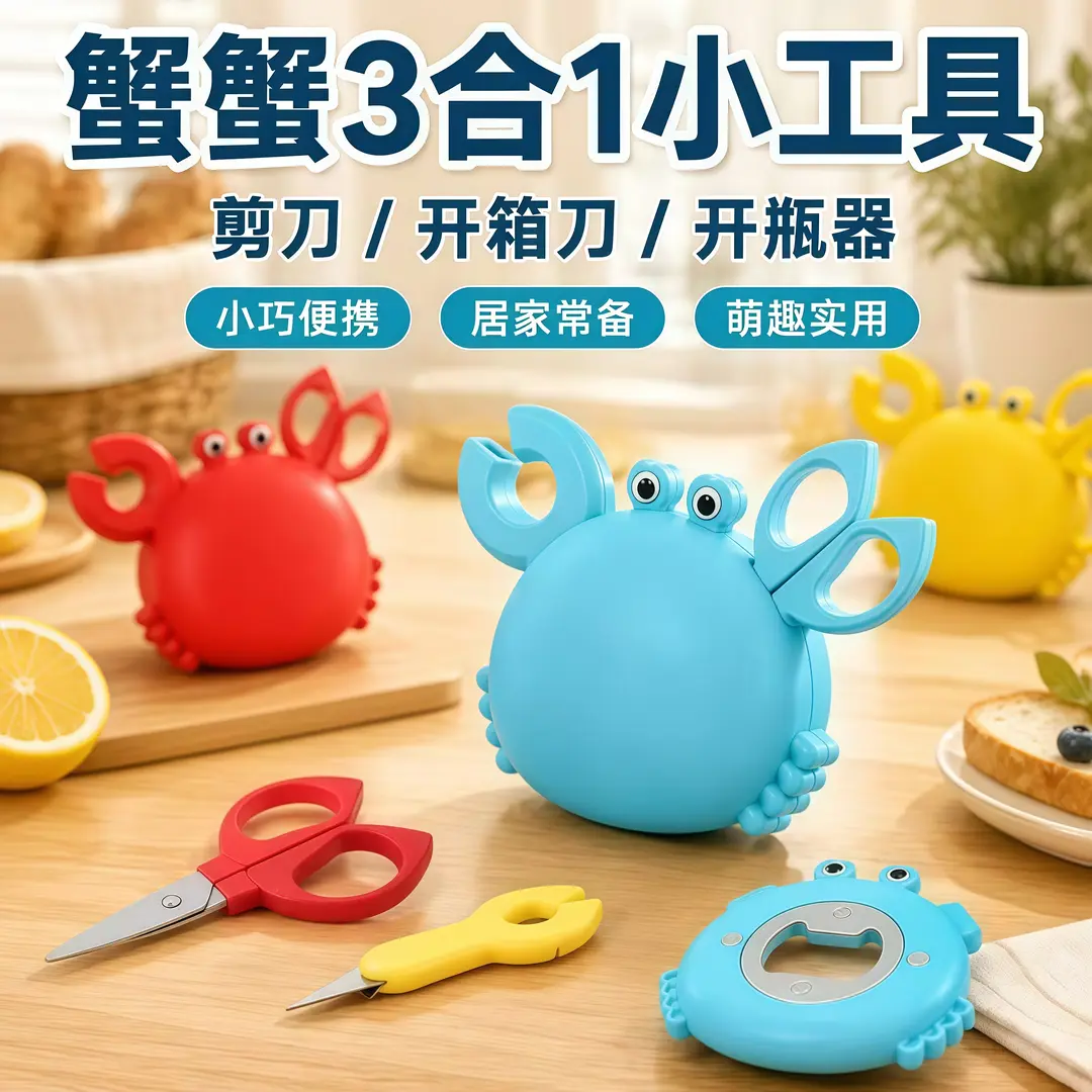多功能螃蟹磁吸开瓶器冰箱贴
