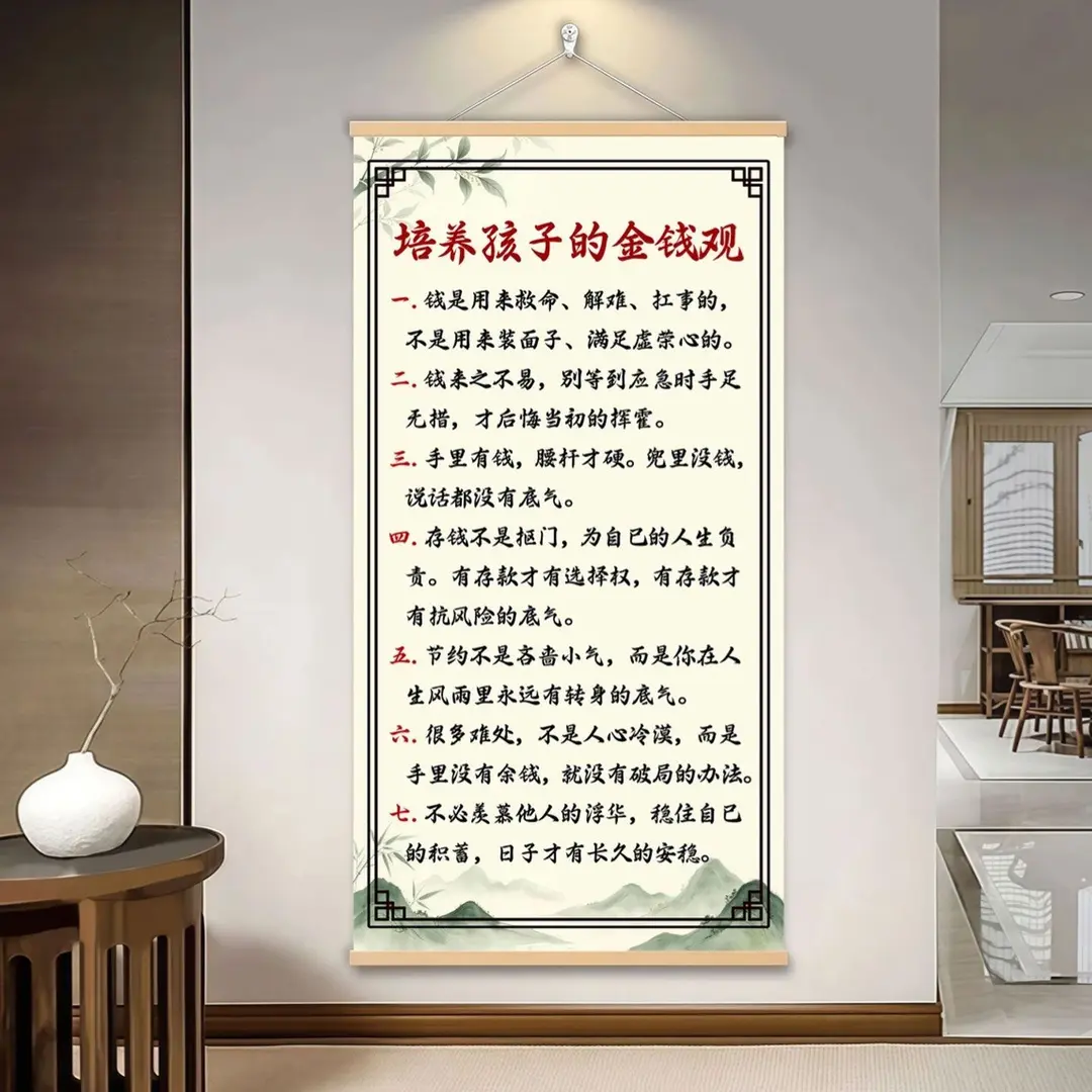培养孩子的金钱观教育孩子装饰画