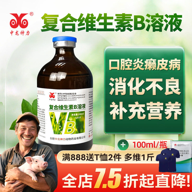 复合维生素B兽用兽药B1B2B6溶液猪鸡口服犬猫通用狗口腔炎癞皮病