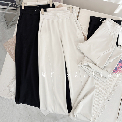 柜上L款Fleece女士拉绒两穿高腰显瘦长裤日常百搭阔腿瑜伽运动裤