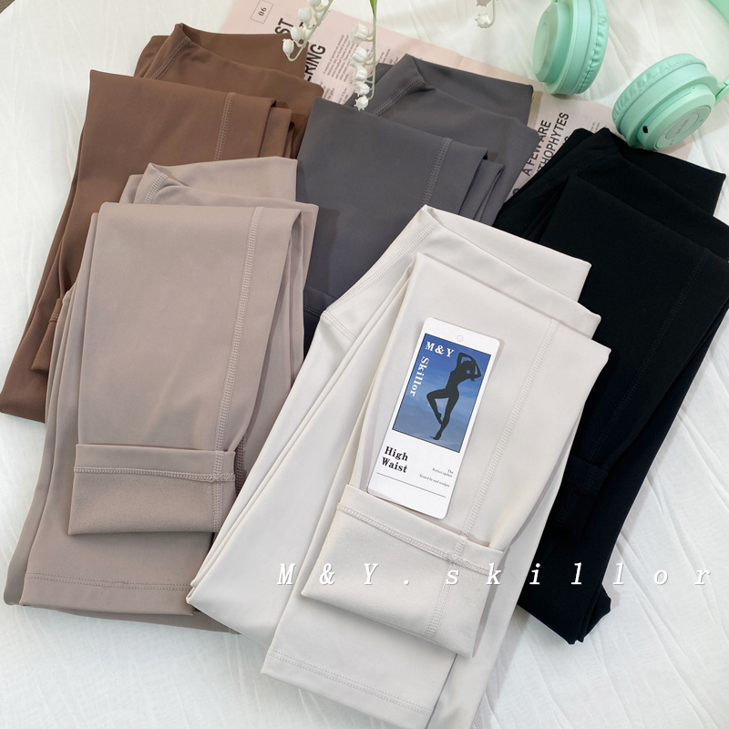 高腰加厚抓绒一体瑜伽裤