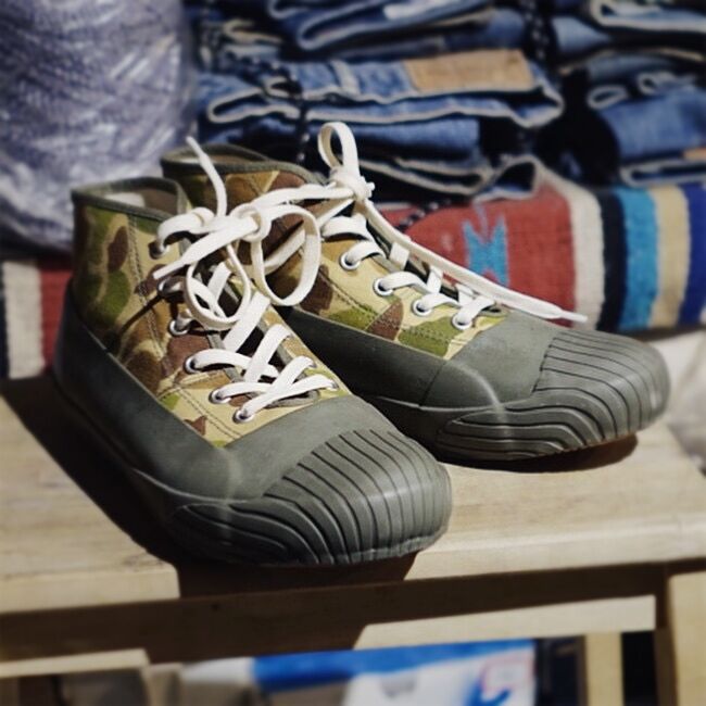 日本冈山军事改良款猎鸭靴帆布鞋