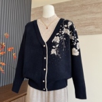 气质时尚假两件新款秋冬季妈妈装中领内搭中老年女士保暖厚款毛衣