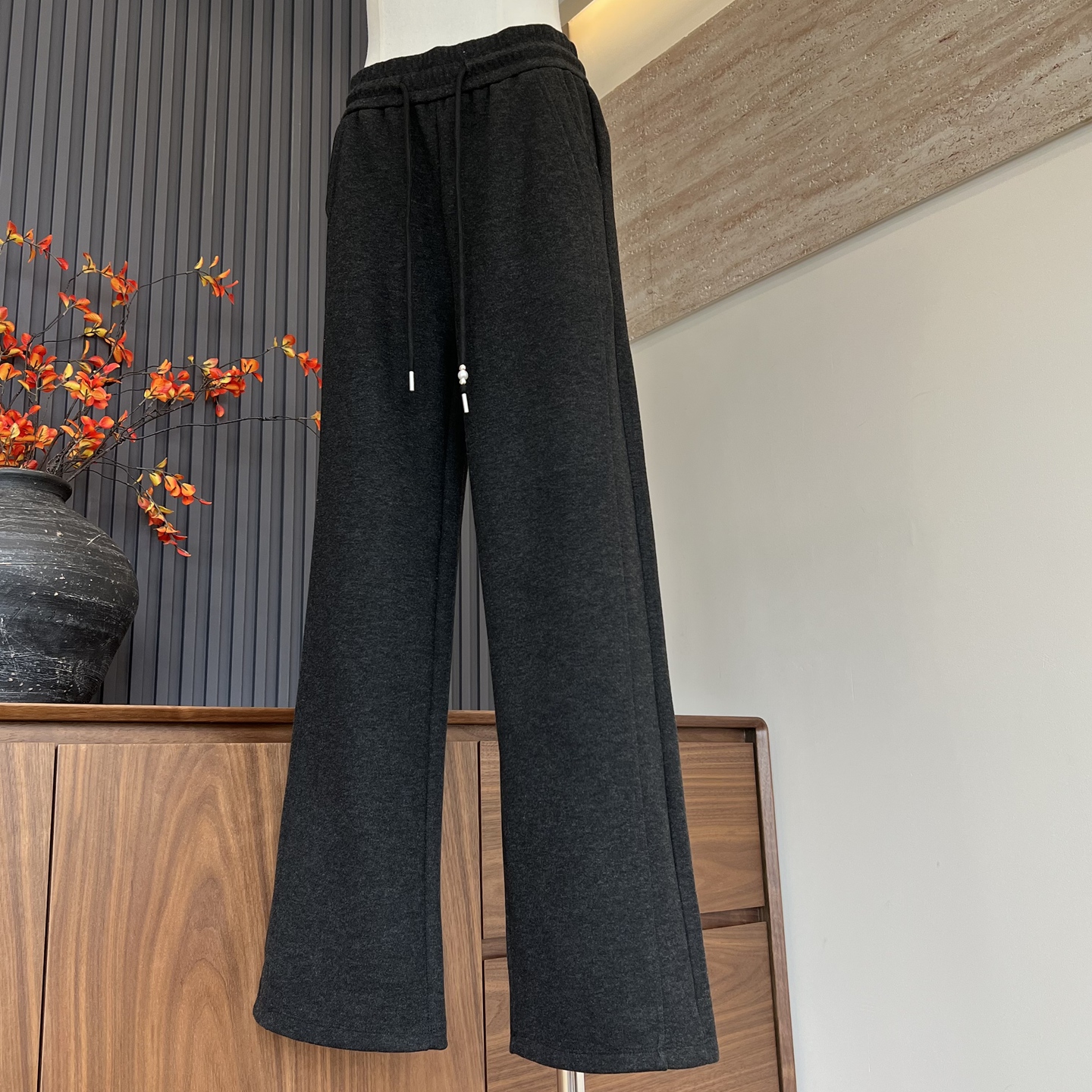 时尚新款妈妈装秋松紧腰裤子抽绳直筒裤中老年女气质百搭休闲长裤