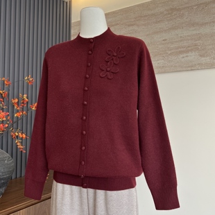 气质百搭新款妈妈装冬季加厚中领内搭中老年女一体绒时尚保暖毛衣