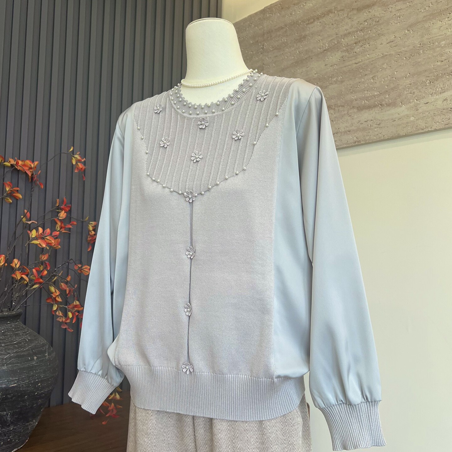 时尚新款妈妈装圆领纱袖洋气T恤小衫中老年女士显瘦百搭春季上衣