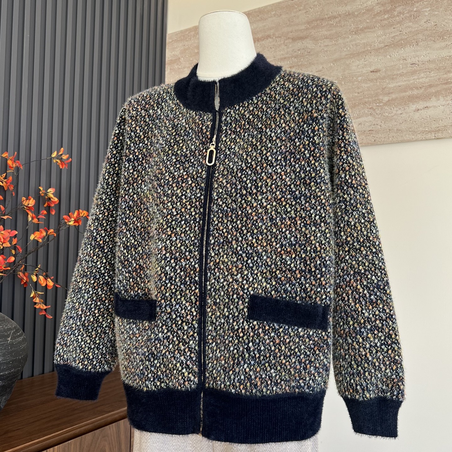 时尚百搭新款冬季针织拉链开衫加绒加厚中老年女士奶奶款保暖外套,女装/女士精品,中老年女装,淘宝优惠券,粉丝福利购,淘宝优惠卷