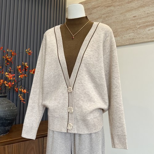 中老年女假两件内搭保暖毛衣