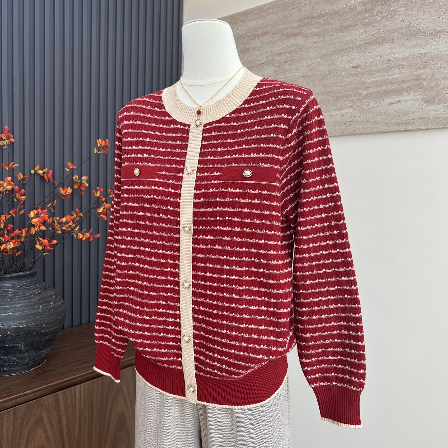 新款秋季小香风妈妈装针织衫上衣