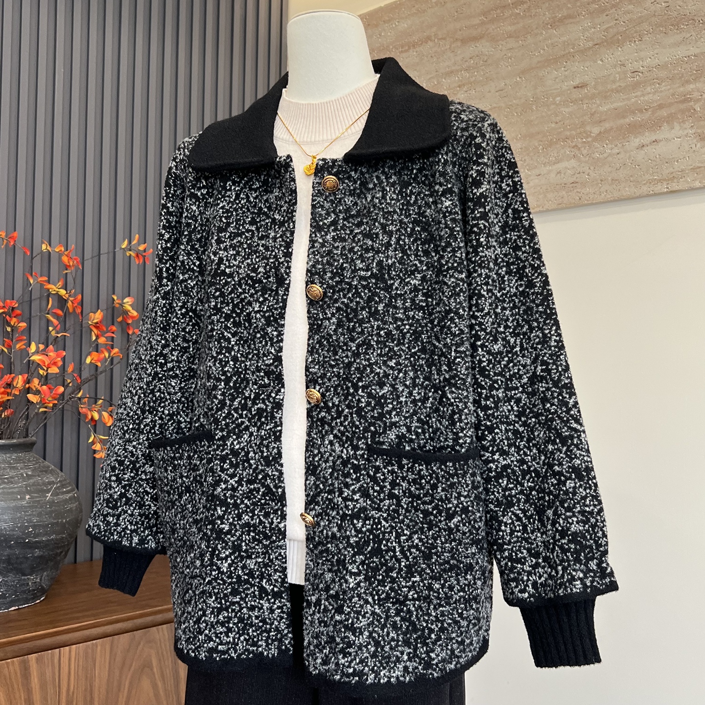 时尚新款妈妈装针织开衫上衣