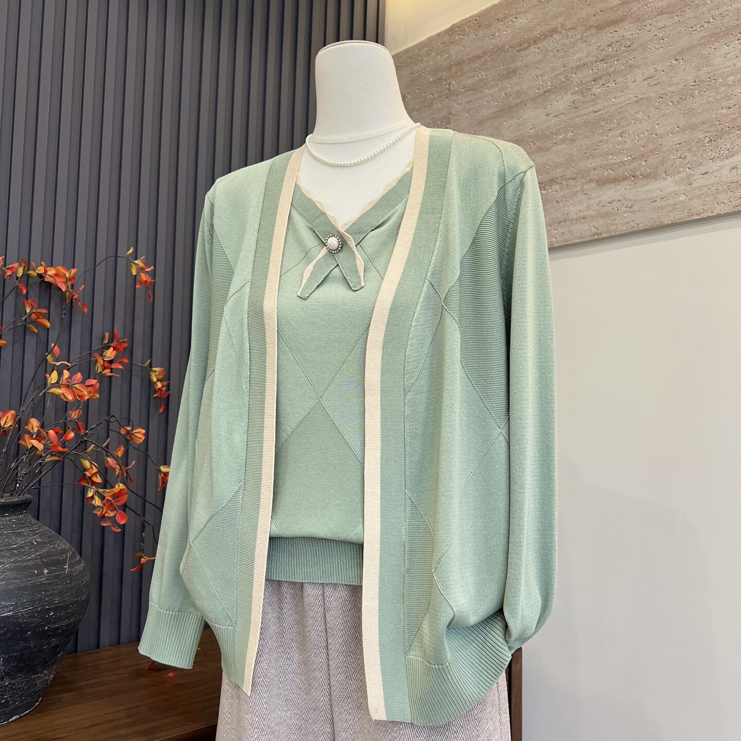 时尚新款妈妈装T恤短袖开衫两件套中老年女士洋气春夏季上衣套装