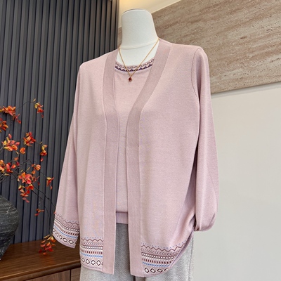 时尚新款妈妈装针织短袖T恤上衣