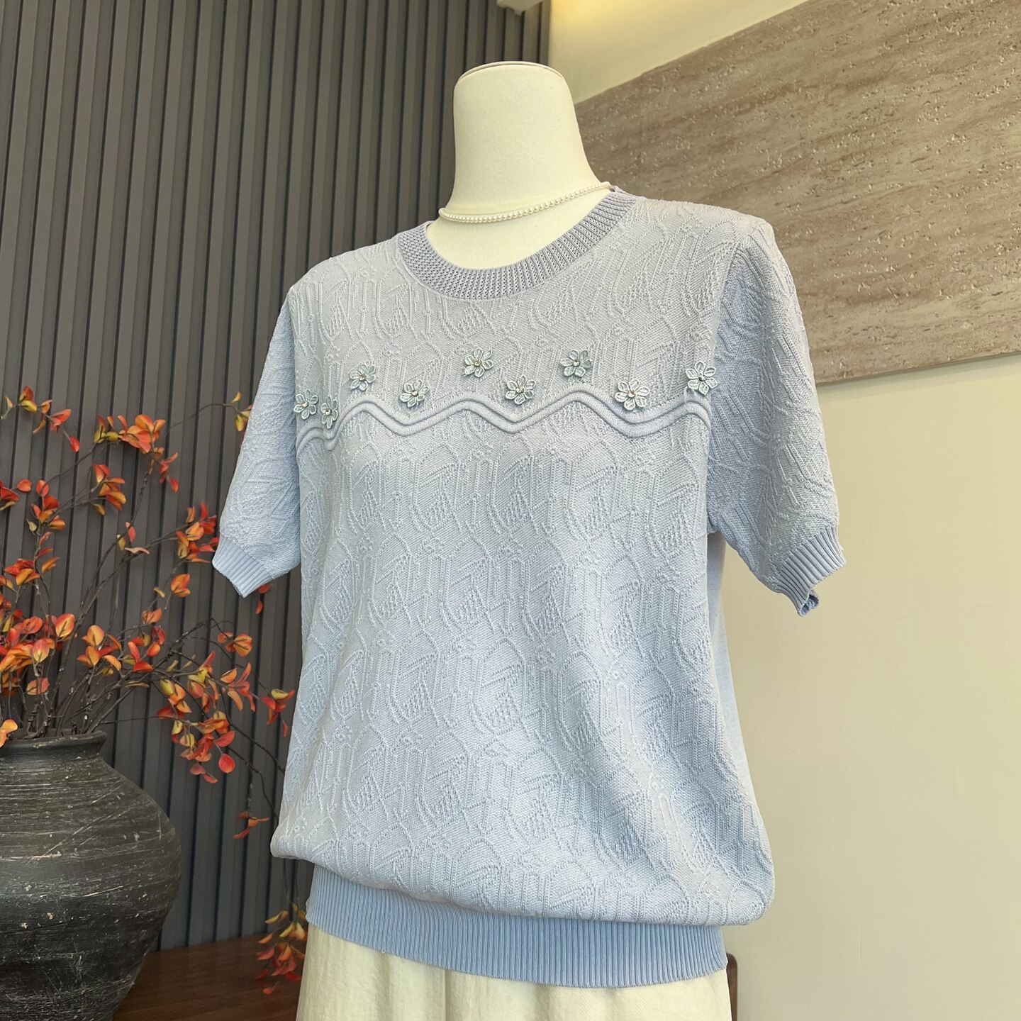 时尚洋气新款妈妈装圆领夏季短袖上衣小衫中老年女士显瘦遮肉T恤