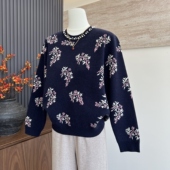 圆领打底上衣奶奶小衫 妈妈装 中老年女士毛衣 针织衫 长袖 新款 秋冬装