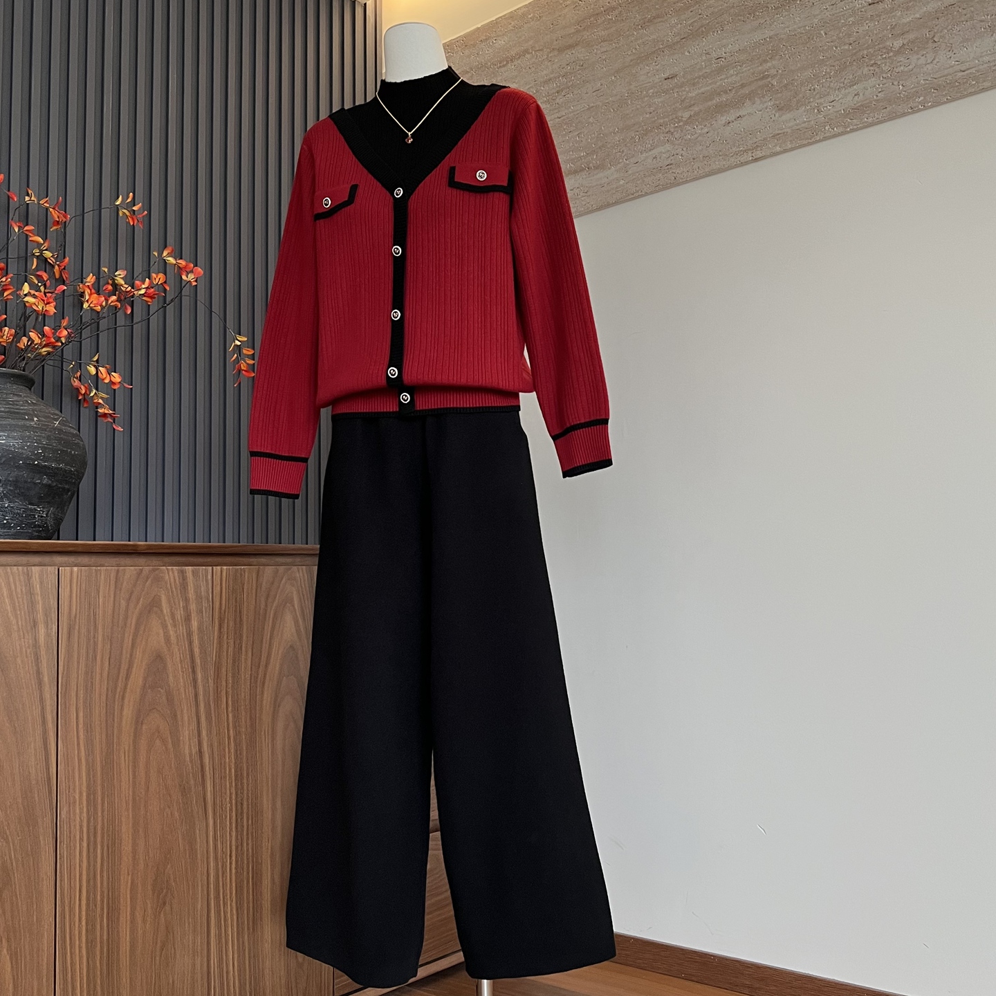 妈妈装时尚小香风上衣裤子两件套