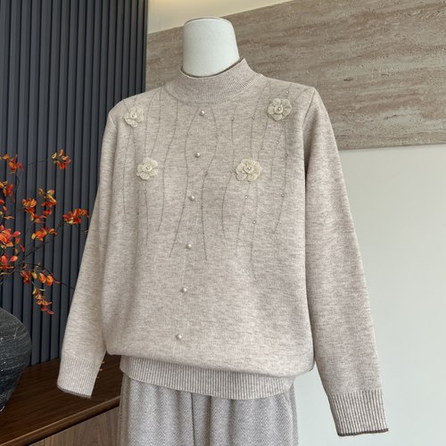 时尚妈妈装新款冬季针织中领内搭