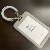 净色学生校园卡套胸卡公交饭卡套工作厂牌酒店钥匙扣弹簧手腕带