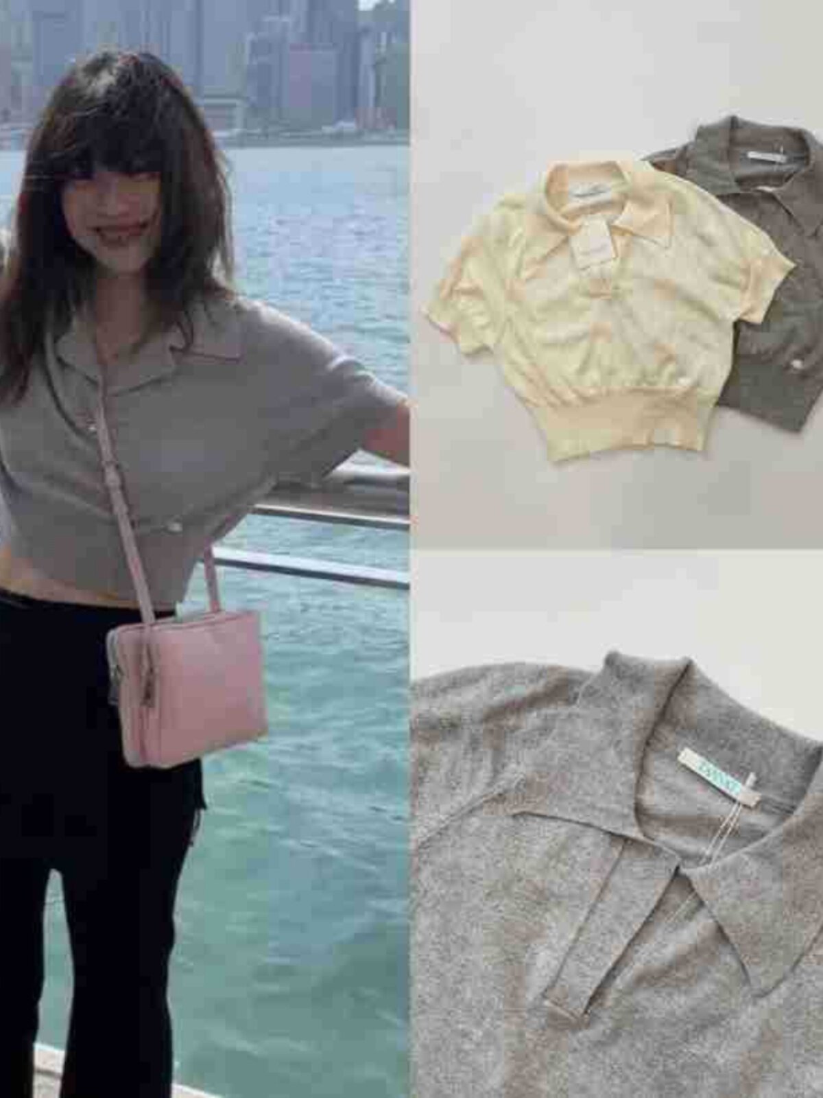 THE NEW VERSION OF THE KOREAN NICHE 24 NEW SIMPLE TEMPERAMENT SOLID COLOR THIN POLO COLLAR SHORT-SLEEVED KNITTED WOMEN