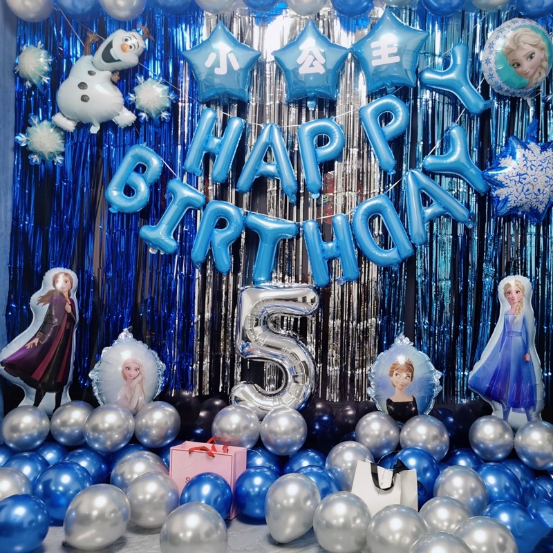 铝膜卡通爱莎女孩生日