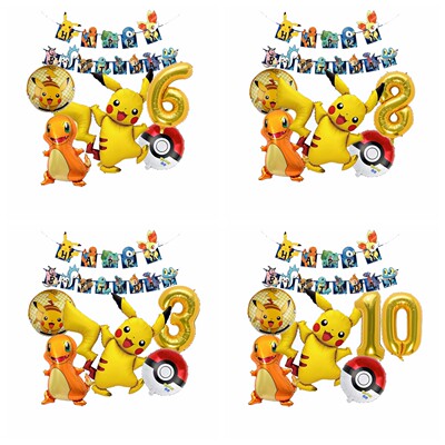 宝可梦皮卡丘pikachu精灵球气球