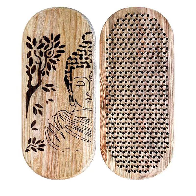 Sadhu Board瑜伽禅意冥想脚板足底针灸钢钉刺穴位趾压按摩放松板