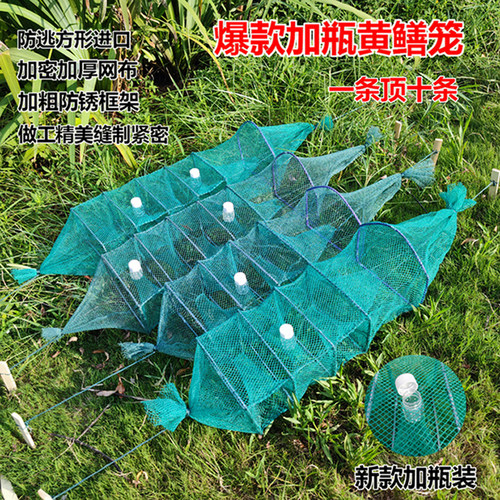 10条装新款加瓶黄鳝泥鳅笼精品加厚3门4门鳝鱼笼龙虾笼泥鳅笼鱼笼