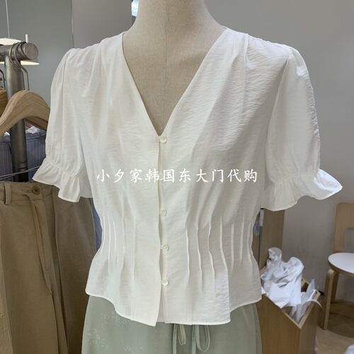 一件包邮 小夕韩国东大门代购FOREST 26夏款女装新品低领衬衫T恤