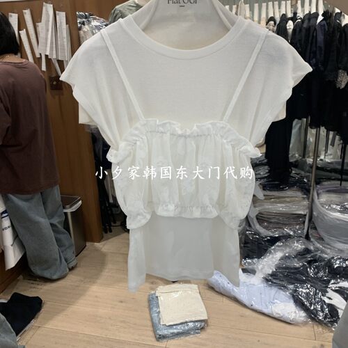 一件包邮 小夕韩国东大门代购OGI 26夏女装新品时尚假两件短袖T恤